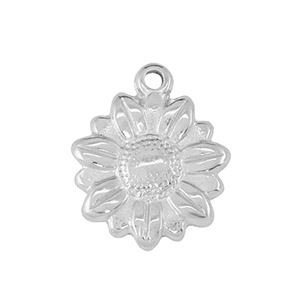 Roestvrij stalen (RVS) Stainless steel bedel sunflower Silver