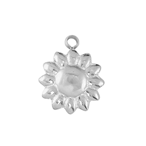 Roestvrij stalen (RVS) Stainless steel bedel flower Silver