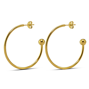 Oorbellen van Stainless steel Roestvrij staal (RVS) 38mm Gold