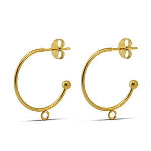 Oorbellen van Stainless steel Roestvrij staal (RVS) 20mmGold