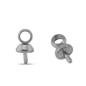 Benodigdheden van Stainless steel Roestvrij staal (RVS) eindkapjes voor kralen Silver