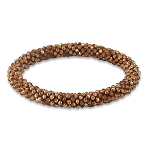 Facet armband top quality Copper brown