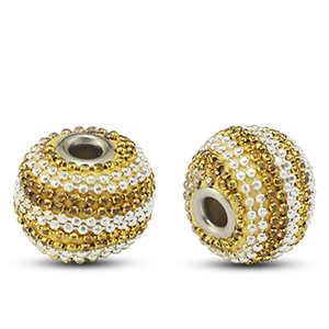 Kralen bohemian Gold-off white