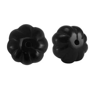 Natuursteen kralen agaat bloem Black