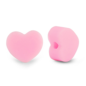 Polymeer kraal heart Light pink
