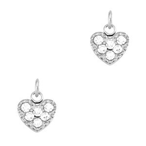 Bedels van Stainless steel Roestvrij staal (RVS) heart Silver
