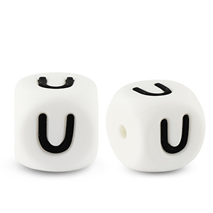 Letterkralen van siliconen  U White-black