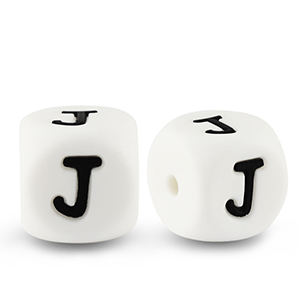 Letterkralen van siliconen  J White-black