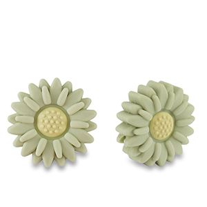 Siliconen kralen bloem Sage green