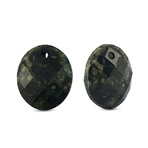 Bedels natuursteen glas ovaal Black-grey