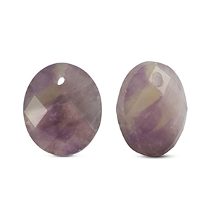 Bedels natuursteen amethist ovaal Purple-yellow