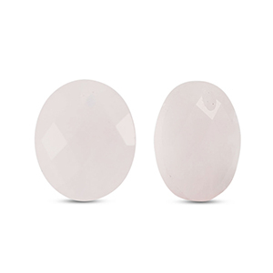 Bedels natuursteen rozenkwarts ovaal Light pink