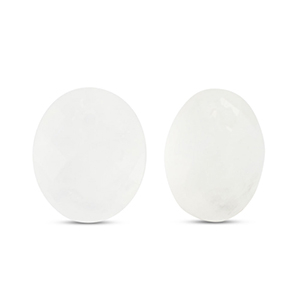 Bedels natuursteen glas ovaal White