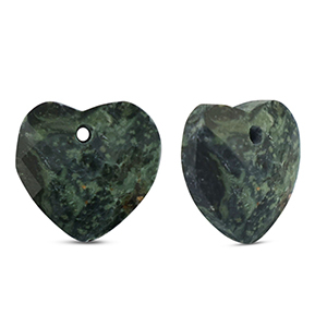 Bedels natuursteen glas hart Black-grey