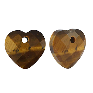 Bedels natuursteen tijgeroog hart Golden brown