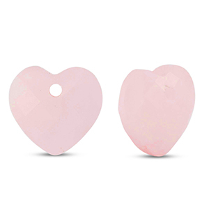 Bedels natuursteen glas hart Pink