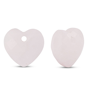 Bedels natuursteen rozenkwarts hart Light pink
