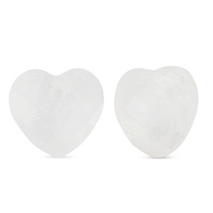 Bedels natuursteen glas hart White