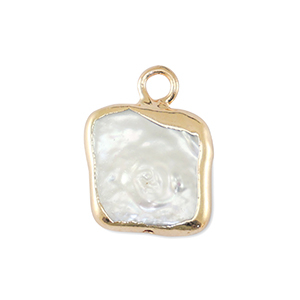 BQ Zoetwater parels bedel square Gold-Natural white