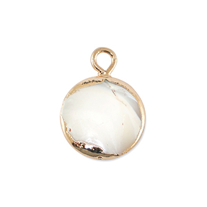 BQ Zoetwater parels bedel round Gold-Natural white