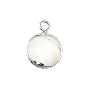 BQ Zoetwater parels bedel round Silver-Natural white