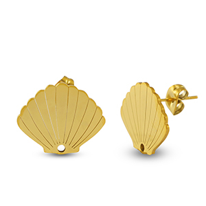 Oorbellen van Stainless steel Roestvrij staal (RVS) shell Gold