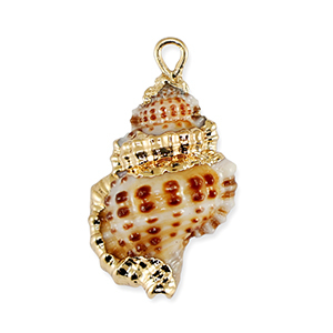 Schelp hanger special Brown-gold