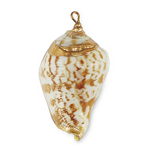 Schelp hanger special Light brown-gold