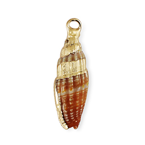 Schelp hanger special Multicolour red brown-gold