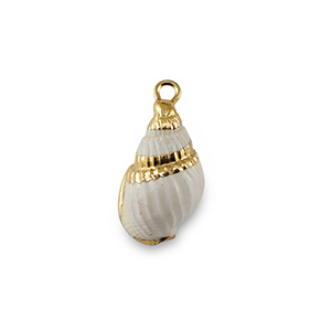 Schelp hanger special Creamy white-gold