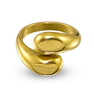 Ringen van Stainless steel Roestvrij staal (RVS) drops Gold