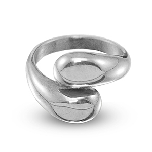 Ringen van Stainless steel Roestvrij staal (RVS) drops Silver