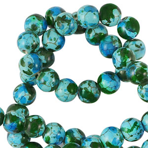 Keramiek kraal 6mm Green-blue