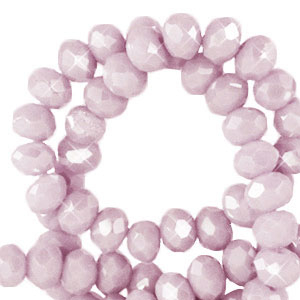Facet kralen top quality disc 4x3 mm Sweet lilac purple-pearl shine coating