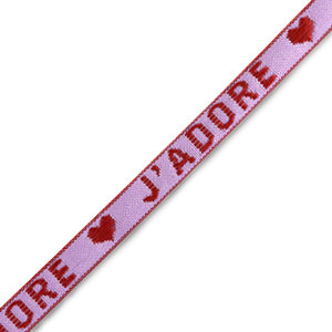 Tekstlint "j'adore" Purple-warm red