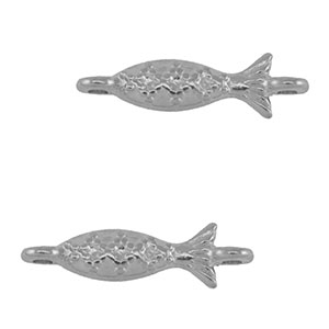 Metaal tussenstuk DQ fish Antiek zilver (nikkelvrij)