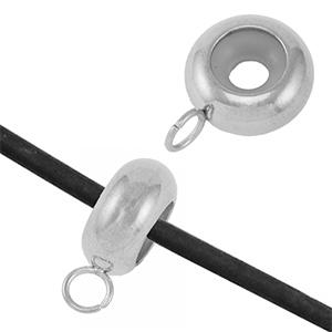 Benodigdheden van Stainless steel Roestvrij staal (RVS) bead stopper met oogje Silver