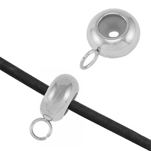 Benodigdheden van Stainless steel Roestvrij staal (RVS) bead stopper met oogje Silver