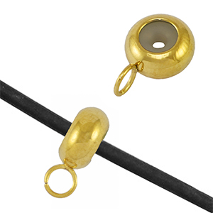 Benodigdheden van Stainless steel Roestvrij staal (RVS) bead stopper met oogje Gold