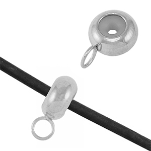 Benodigdheden van Stainless steel Roestvrij staal (RVS) bead stopper met oogje Silver