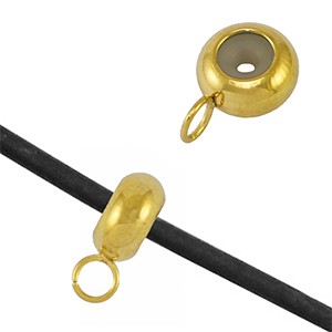 Benodigdheden van Stainless steel Roestvrij staal (RVS) bead stopper met oogje Gold