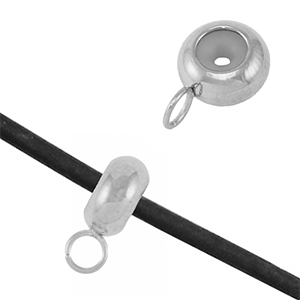 Benodigdheden van Stainless steel Roestvrij staal (RVS) bead stopper met oogje Silver