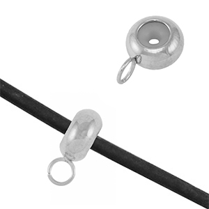 Benodigdheden van Stainless steel Roestvrij staal (RVS) bead stopper met oogje Silver
