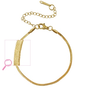 Armbanden van Stainless steel Roestvrij staal (RVS) snake Gold