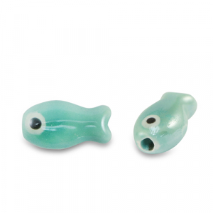 Keramiek kralen fish Turquoise