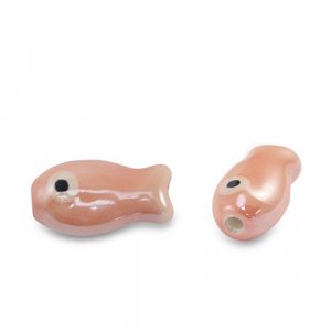 Keramiek kralen fish Pink