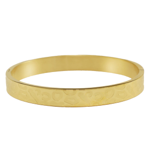 Armbanden van Stainless steel Roestvrij staal (RVS) leopard print Goud