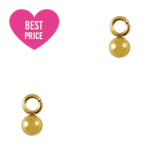 Bedels van Stainless steel Roestvrij staal (RVS) ball 3mm Gold