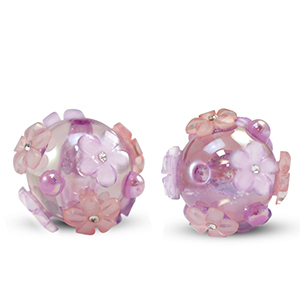 Kralen van acryl flower Purple-pink