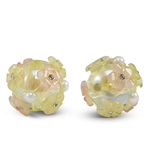 Kralen van acryl flower Yellow-pink